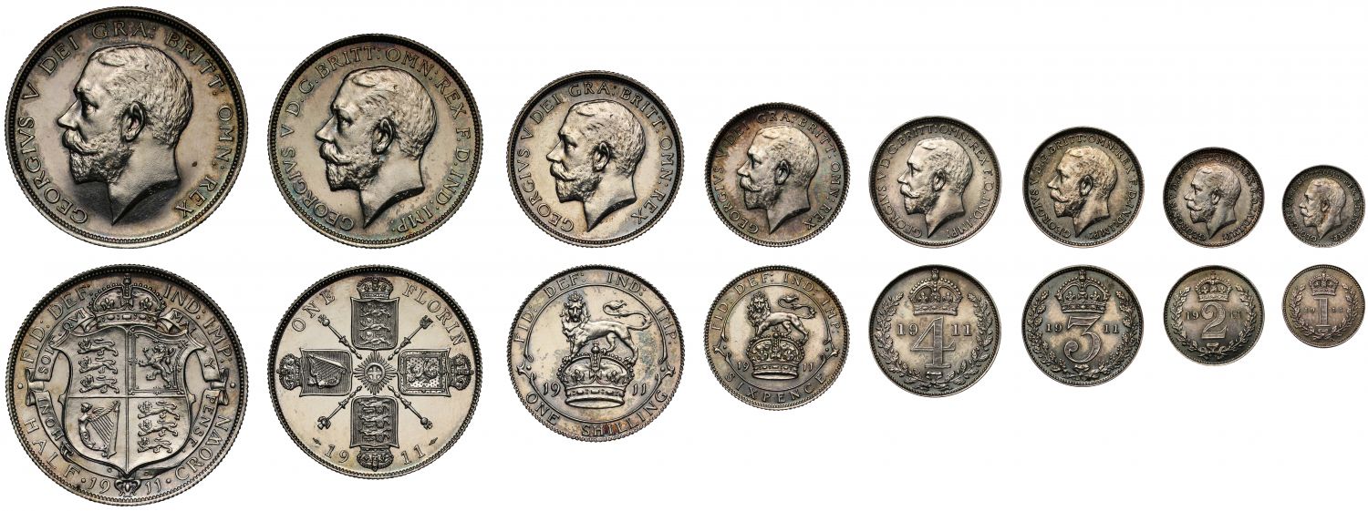 George V 1911 8-coin silver proof Set (cased)