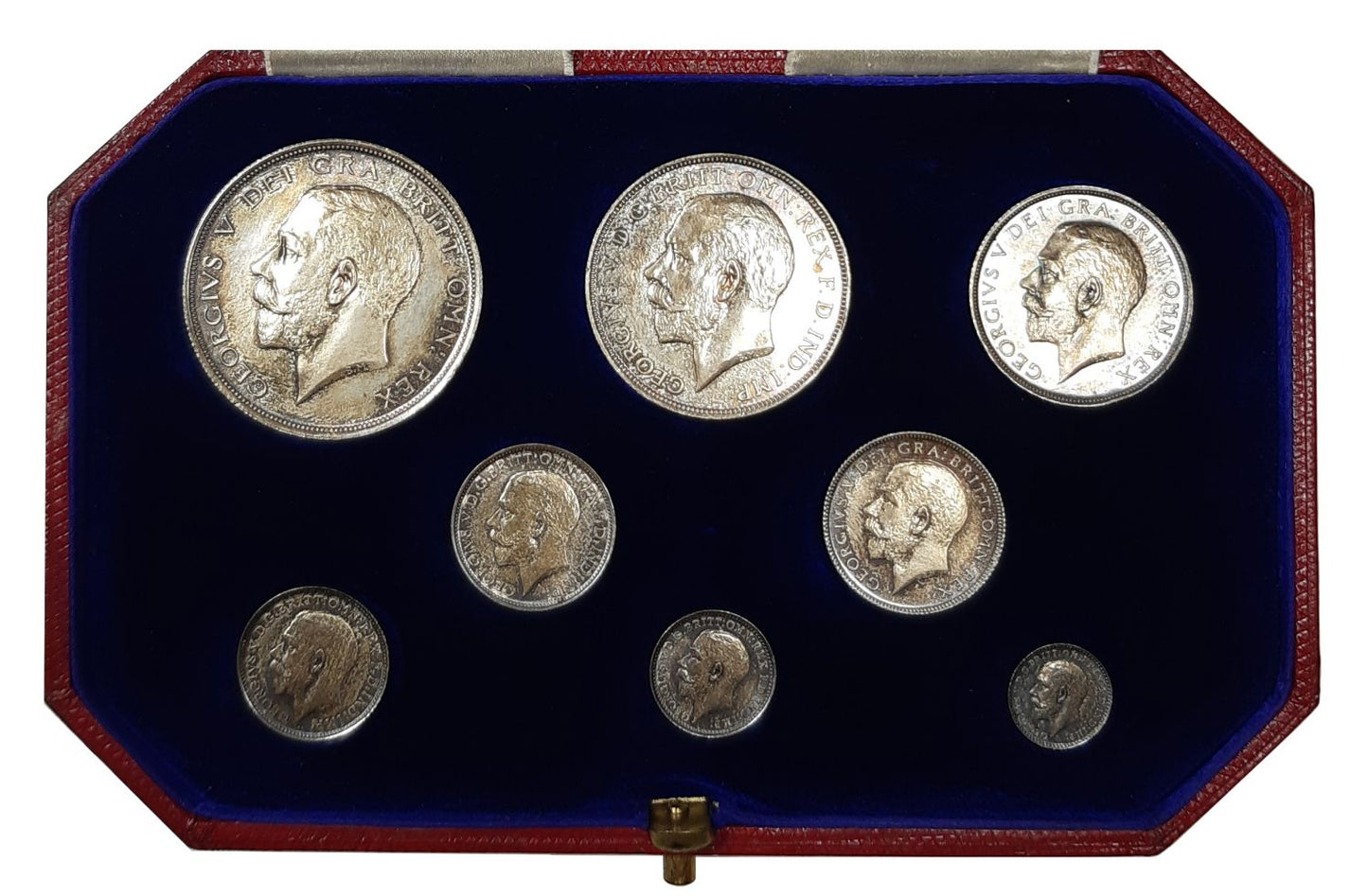 George V 1911 8-coin silver proof Set in original fitted case