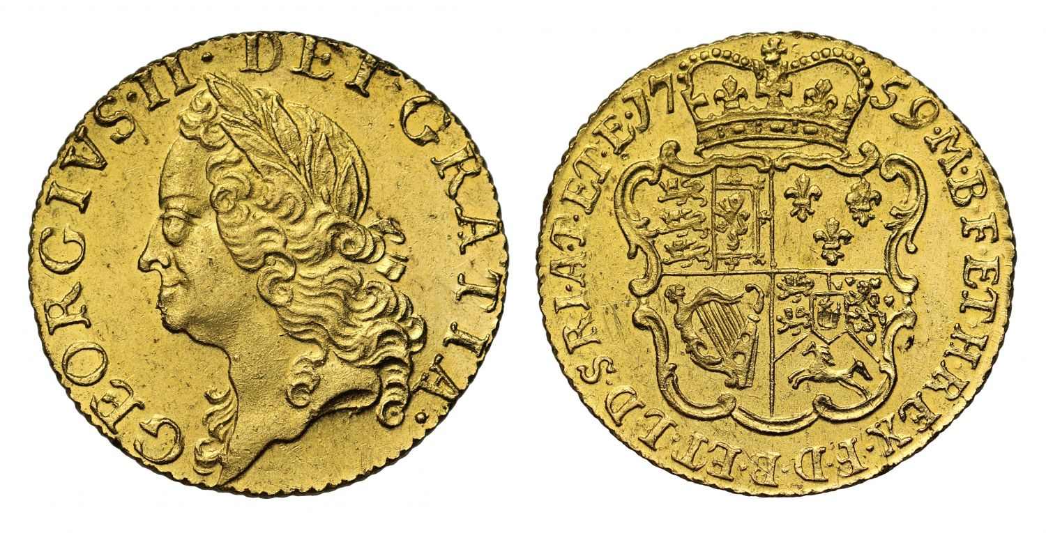 George II 1759 Half-Guinea, old bust