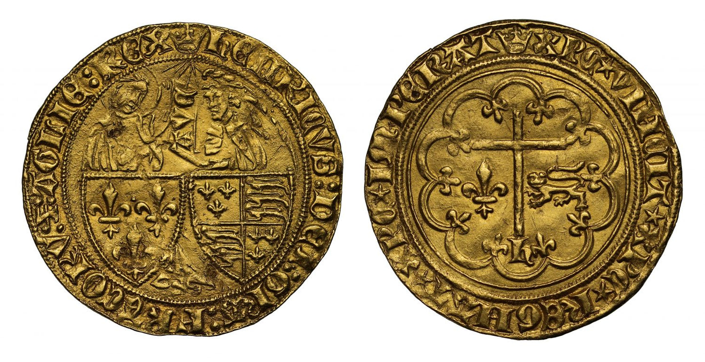 Anglo Gallic, Henry VI Salut d'Or, Paris mint, AVE upward, mint mark crown