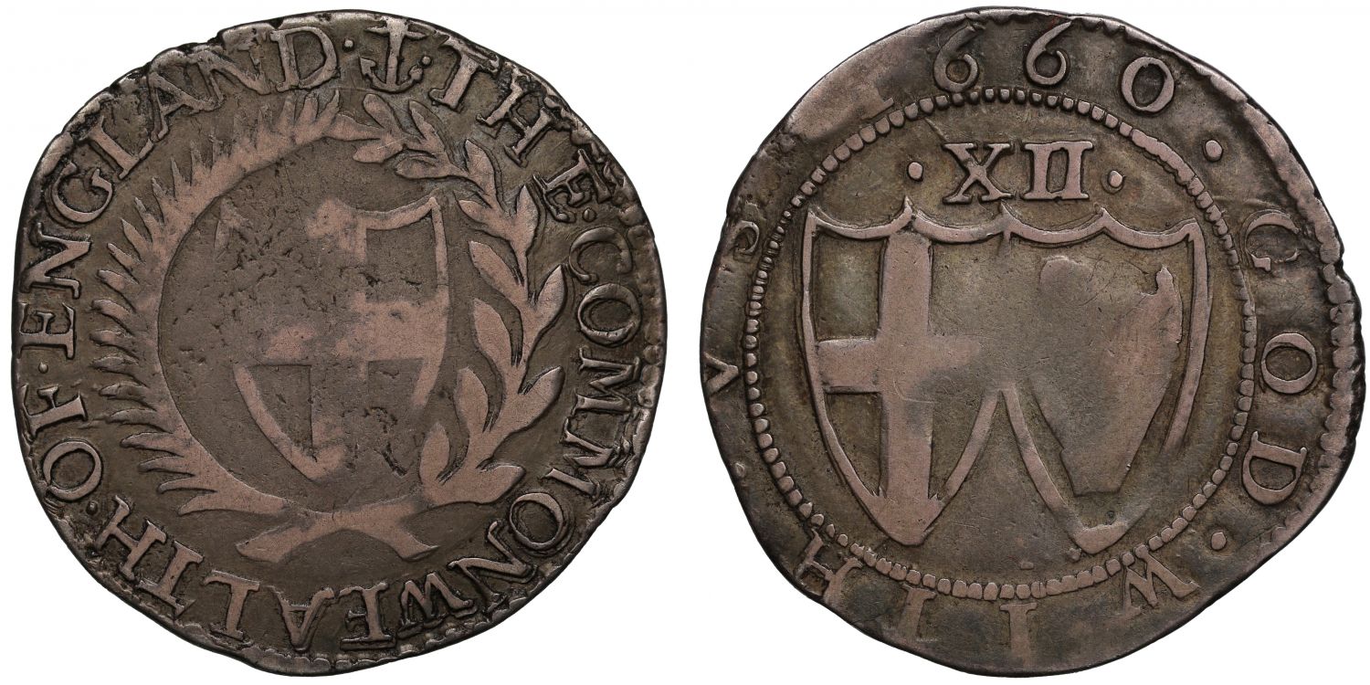 Commonwealth 1660 Shilling initial mark anchor
