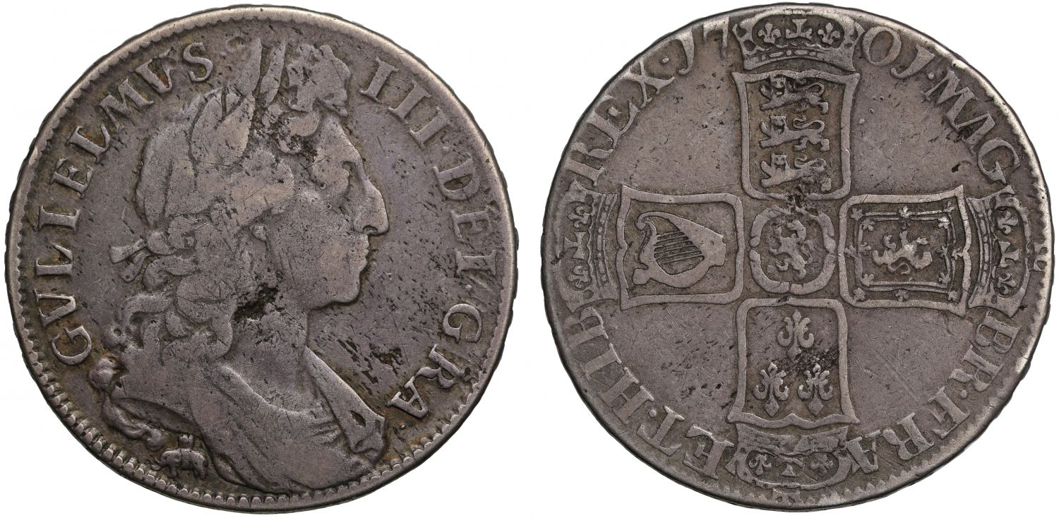 William III 1701 Halfcrown Elephant & Castle