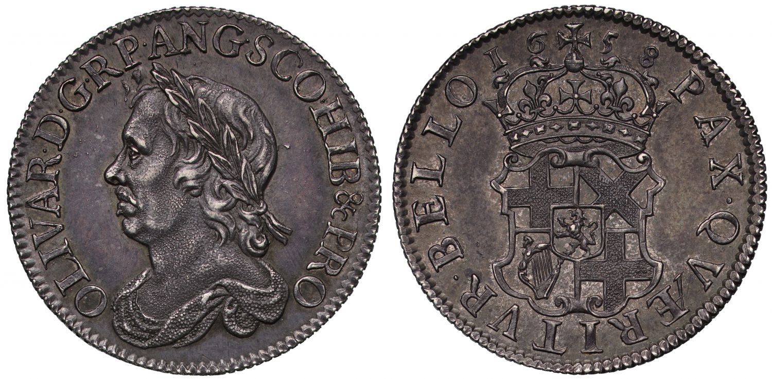 Oliver Cromwell 1658 Shilling MS61