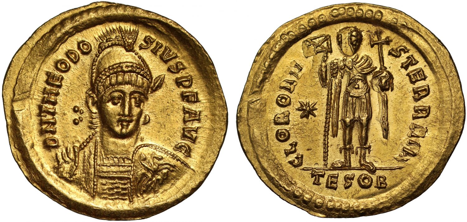 Theodosius II, Solidus, Thessalonica, MS 3/5, 4/5