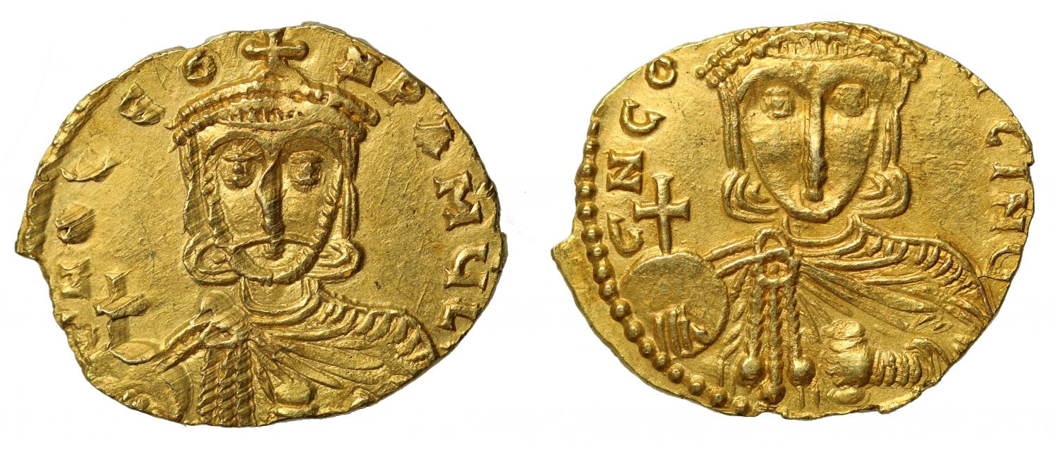 Leo III and Constantine V, Gold Solidus, Syracuse.