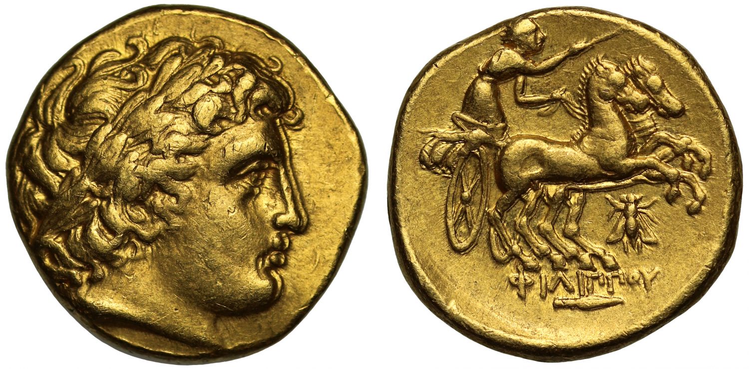 Macedon, Philip II, Gold Stater, posthumous issue, mint of Magnesia, NGC XF 4/5,3/5