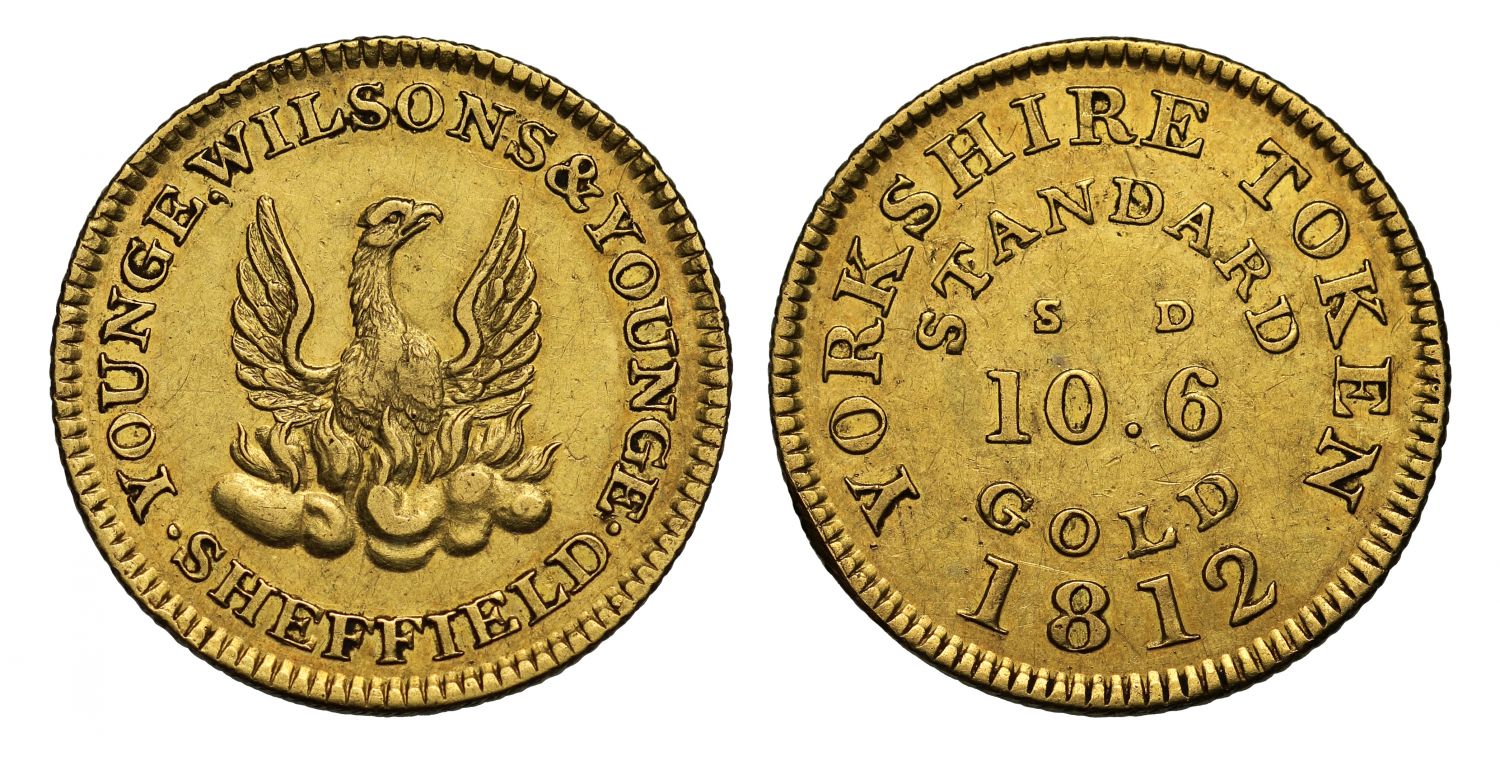 Yorkshire, Sheffield, Younge, Wilson & Younge, 1812 gold Half-Guinea Token