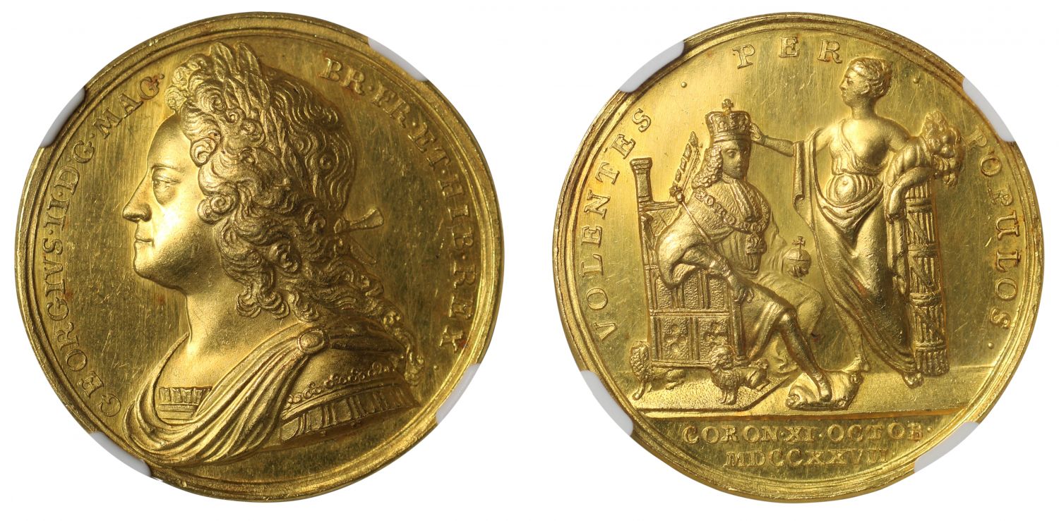 Coronation of George II, 1727, highest graded example.