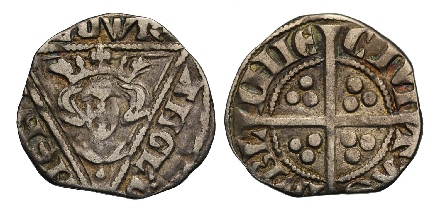 Ireland, Edward I Penny Dublin, later issue with single pellet below bust