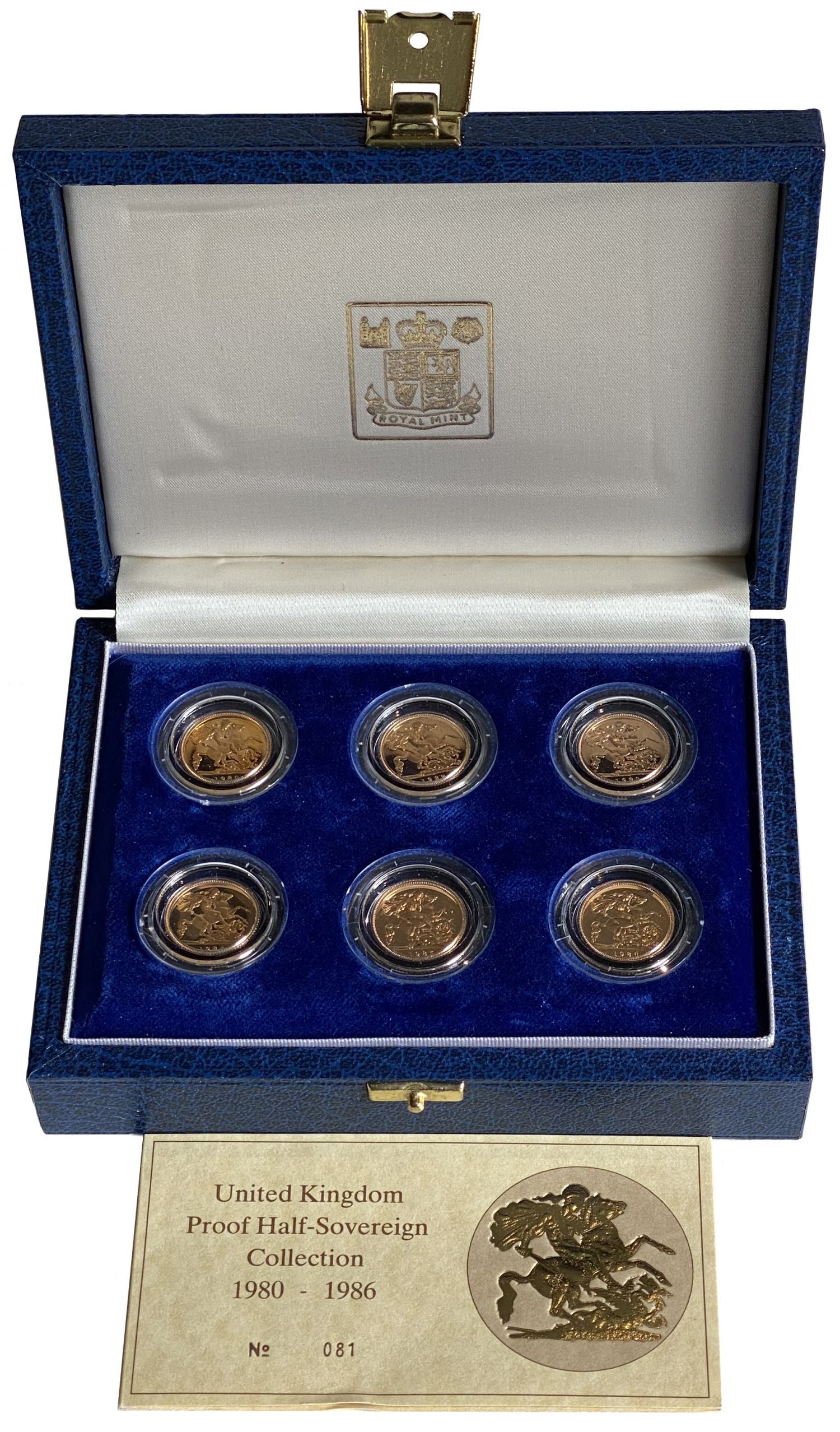 Elizabeth II 1980-1986 proof Half-Sovereigns Collection (6)