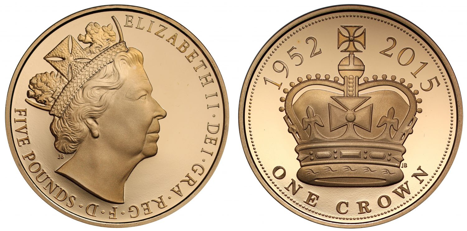 Elizabeth II 2015 proof Five-Pounds - Longest Reigning Monarch
