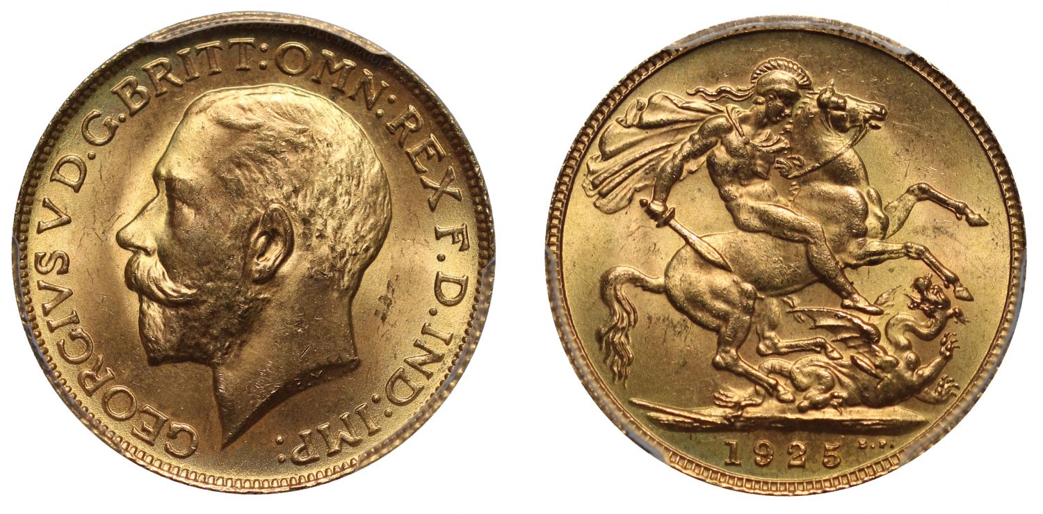 George V 1925 Sovereign MS66