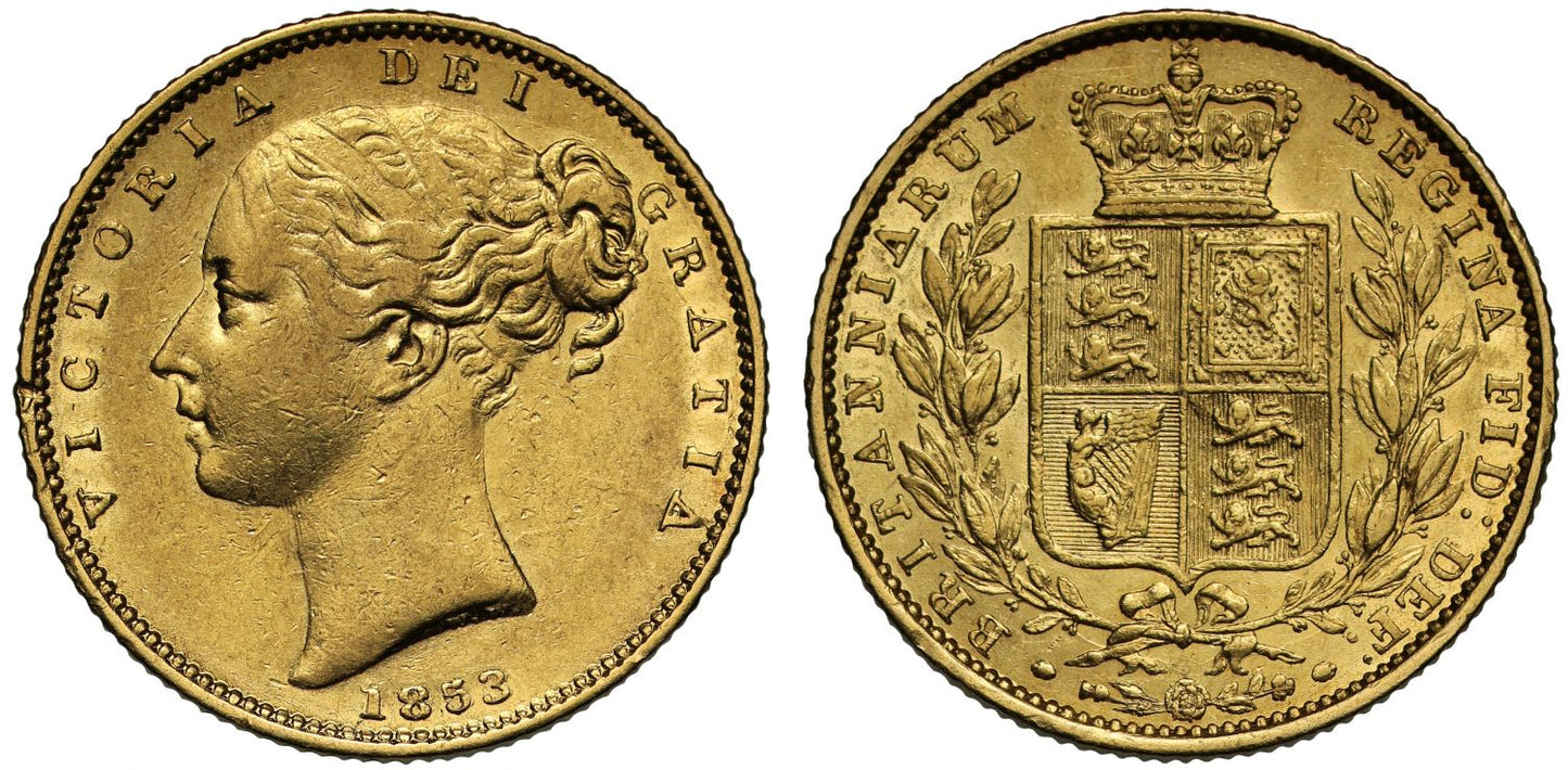 Victoria 1853 Sovereign inverted letter A in place of V in Victoria