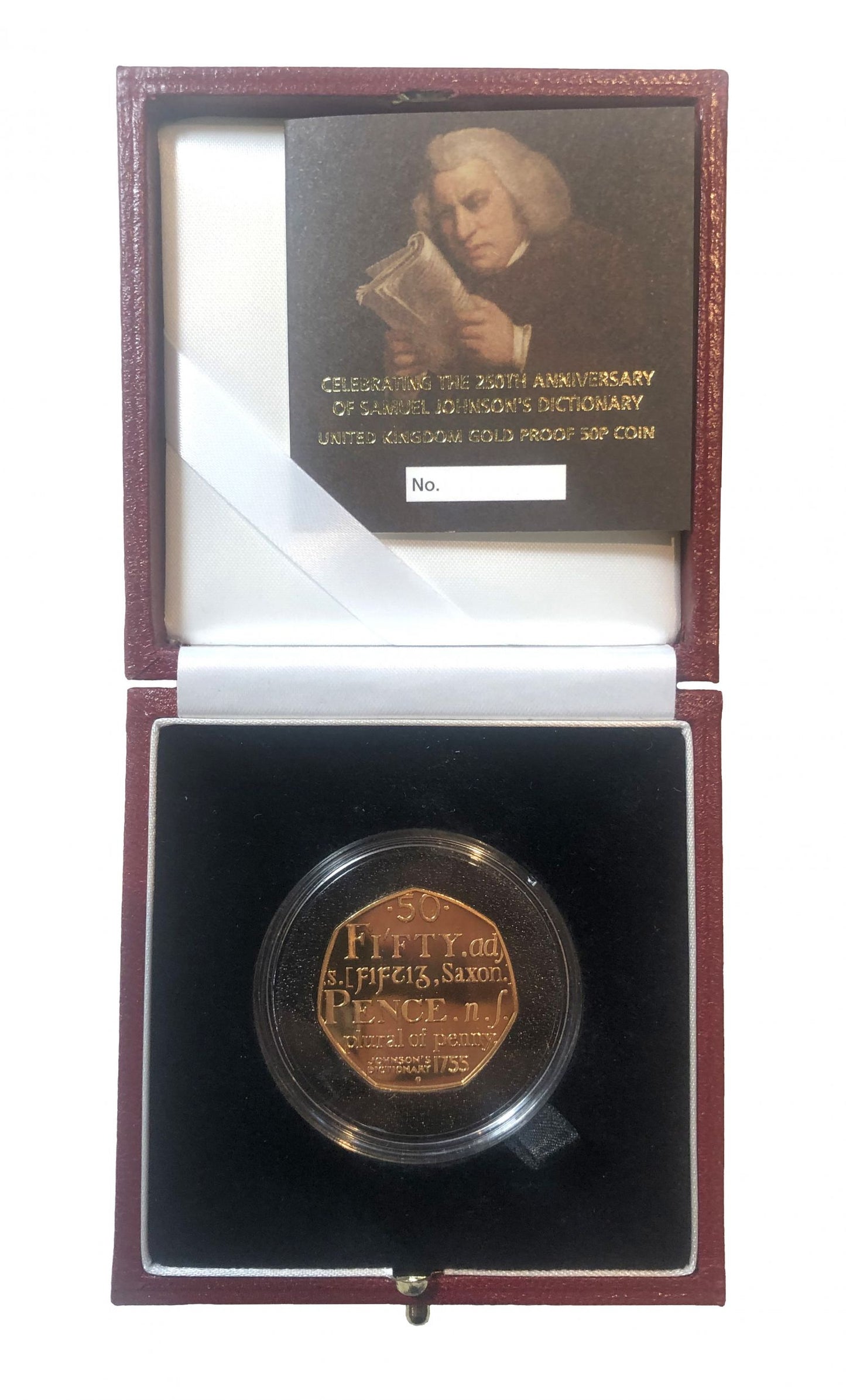 Elizabeth II 2005 gold proof Fifty Pence - Johnson's Dictionary