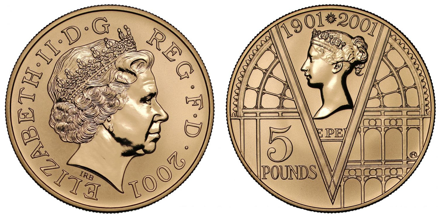 Elizabeth II 2001 matt proof Five Pounds - Victorian Anniversary RP70