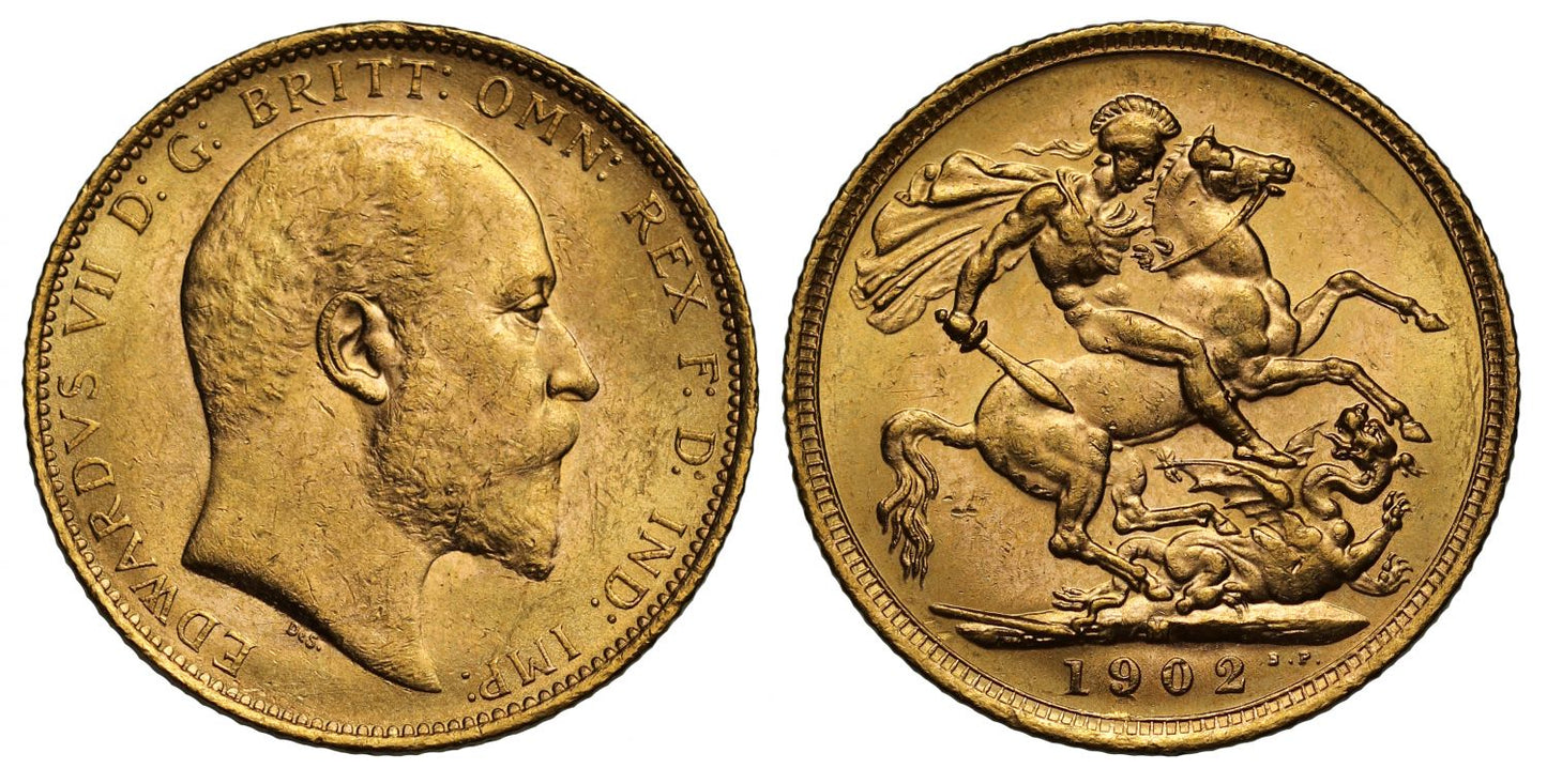 Edward VII 1902-M Sovereign Melbourne mint