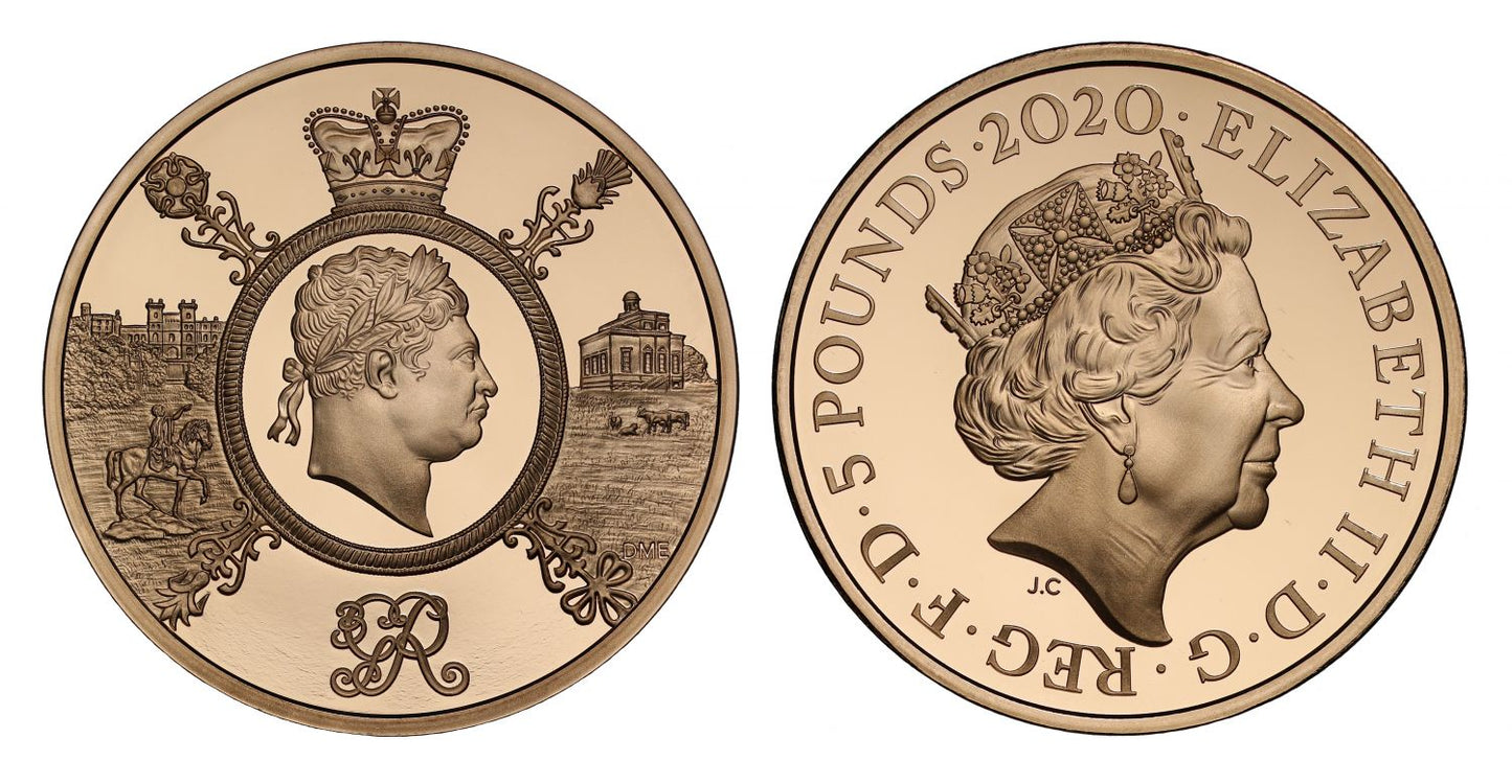 * Elizabeth II 2020 proof Five-Pounds - Celebration of George III