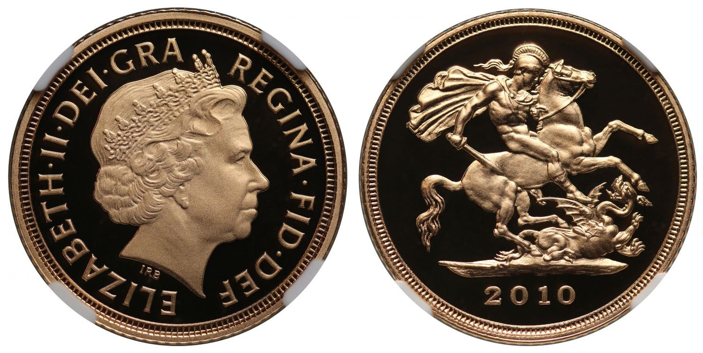 Elizabeth II 2010 proof Half-Sovereign PF70 UCAM