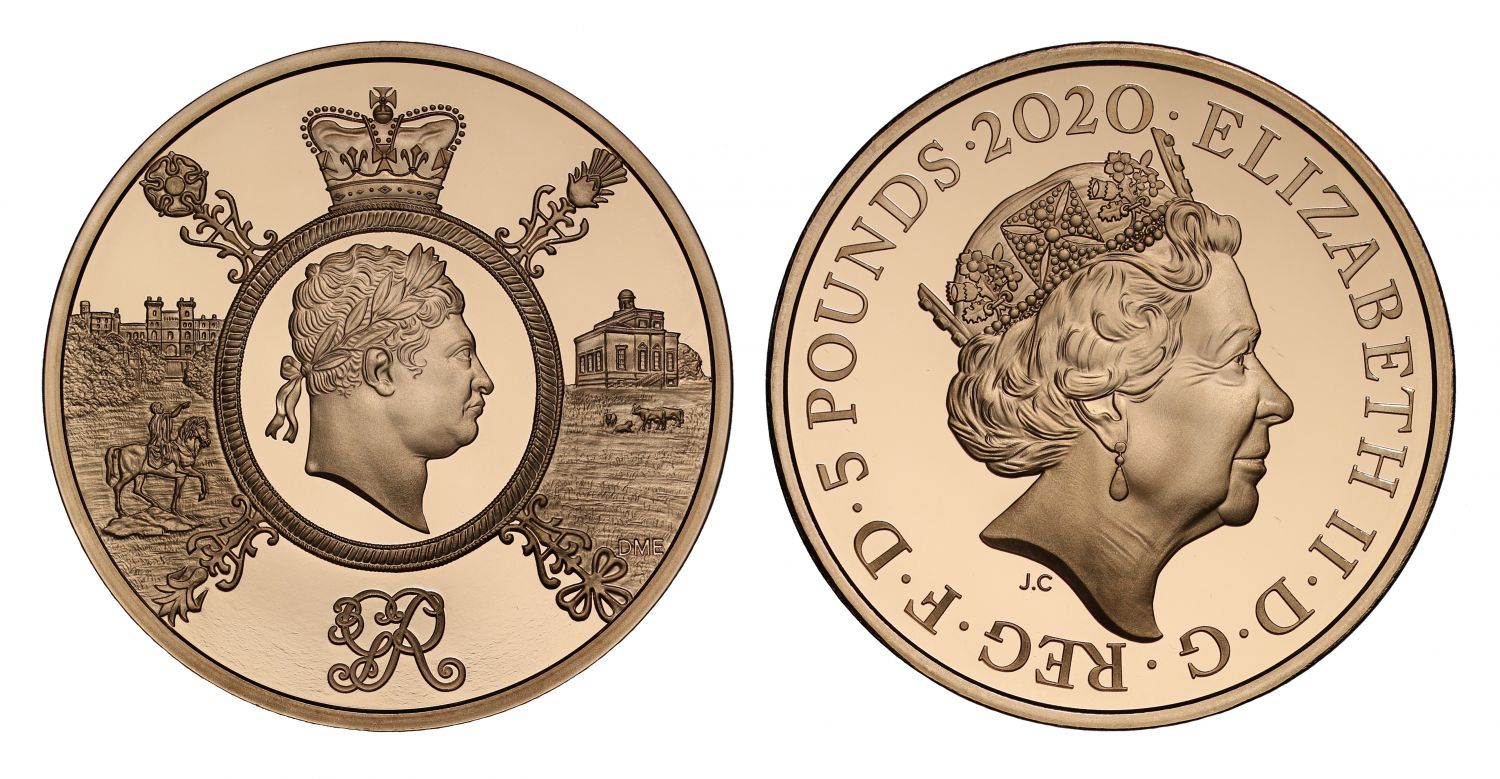 Elizabeth II 2020 proof Five Pounds - Celebration of George III