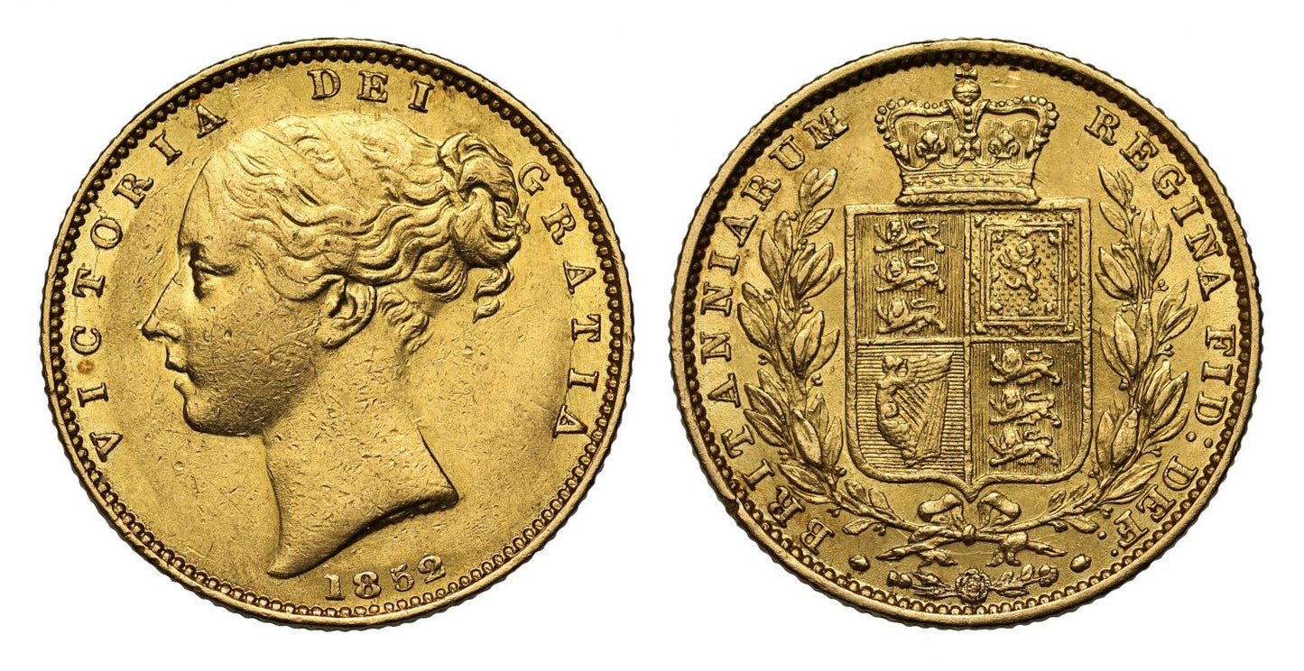 Victoria 1852 Sovereign AU58
