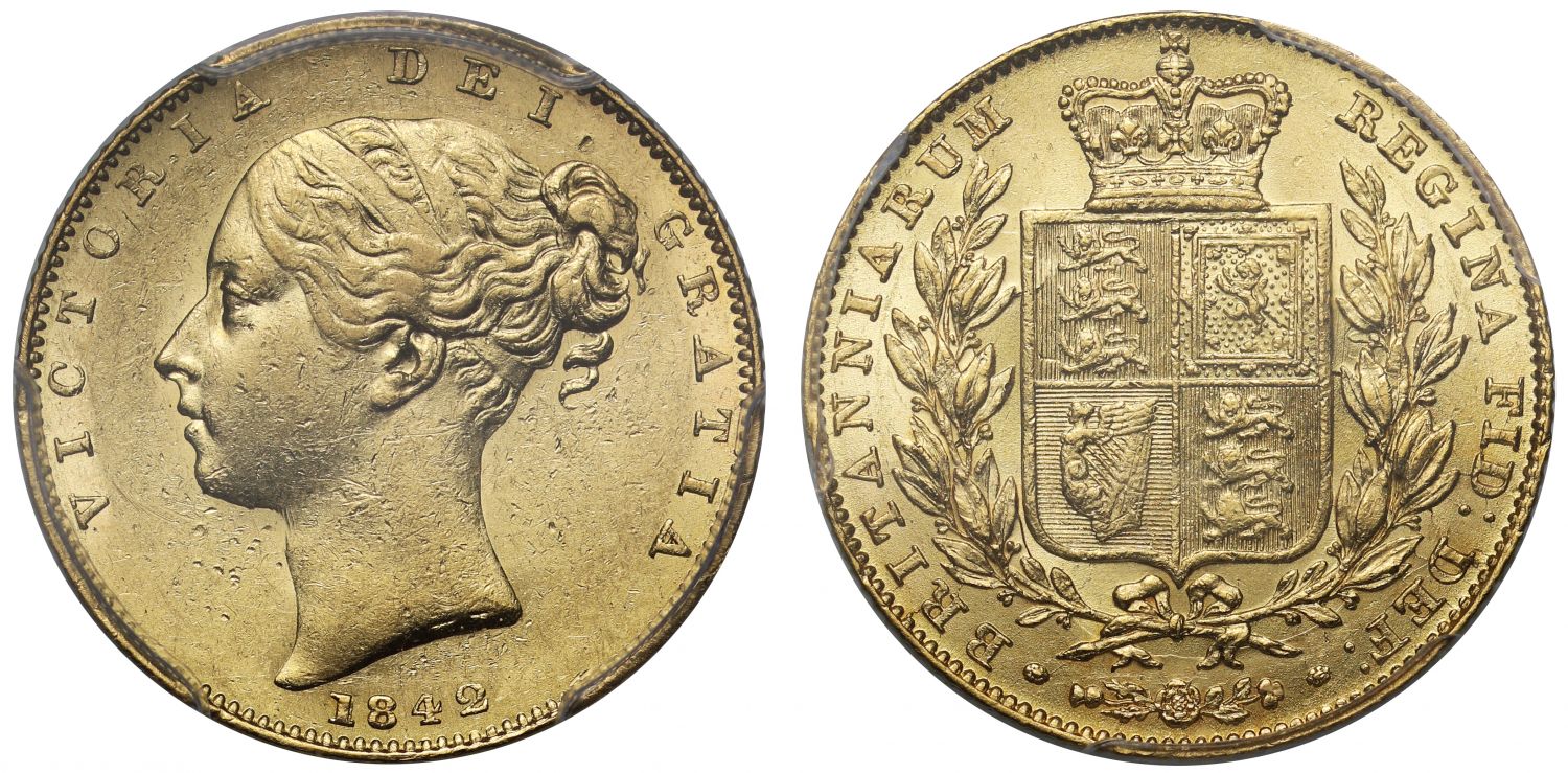 Victoria 1842 Sovereign AU55