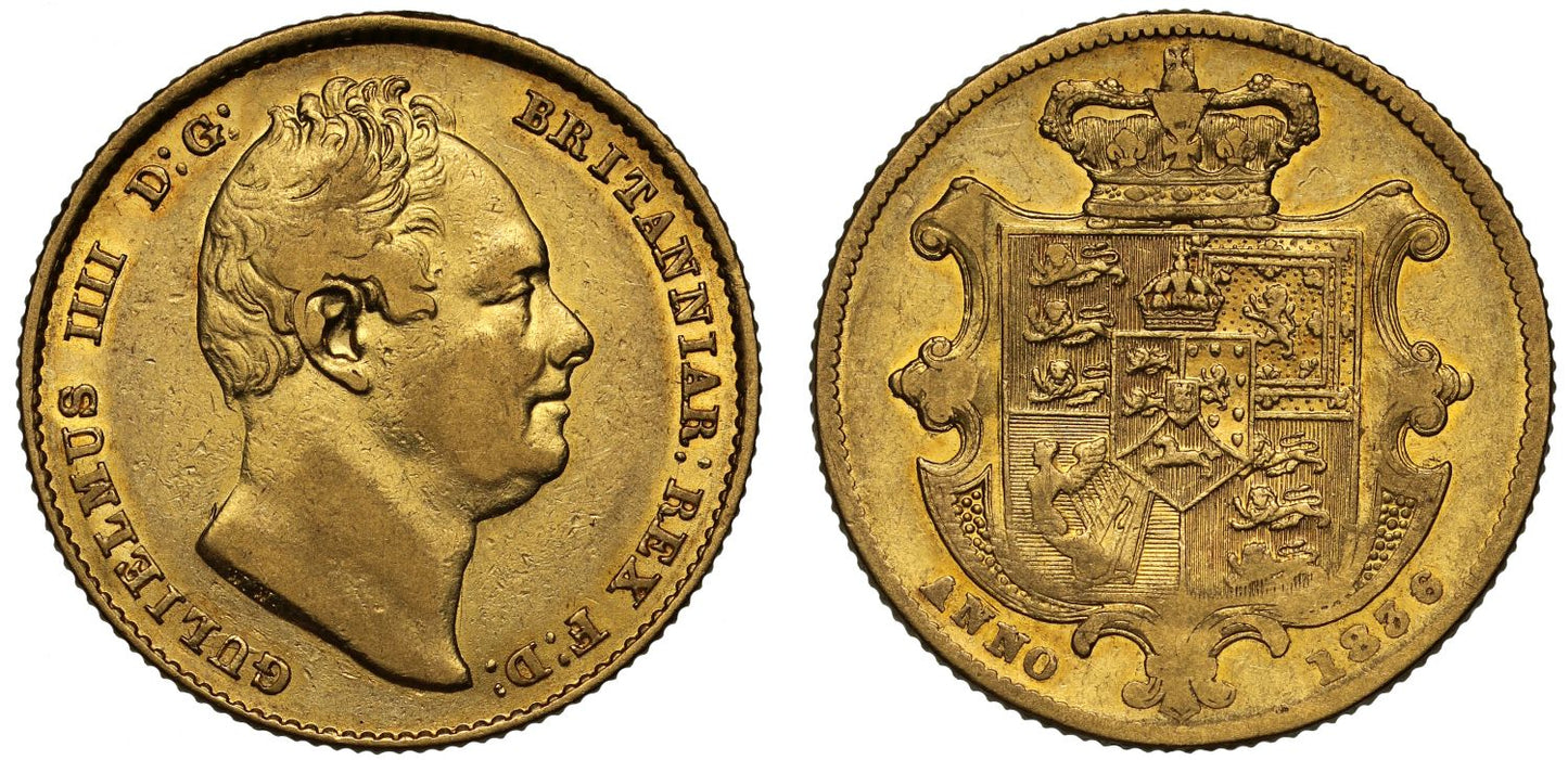 William IV 1836 Sovereign, second bust, penultimate date for reign
