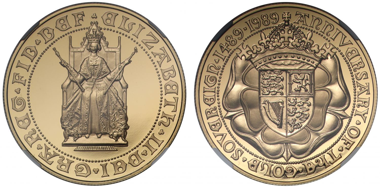 Elizabeth II 1989 proof Five-Pounds PF69 ULTRA CAMEO