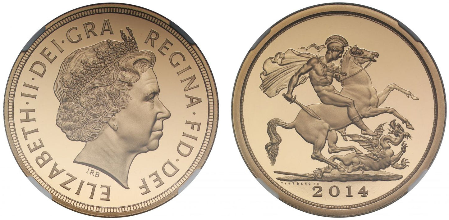 Elizabeth II 2014 proof Five-Pounds PF70 ULTRA CAMEO