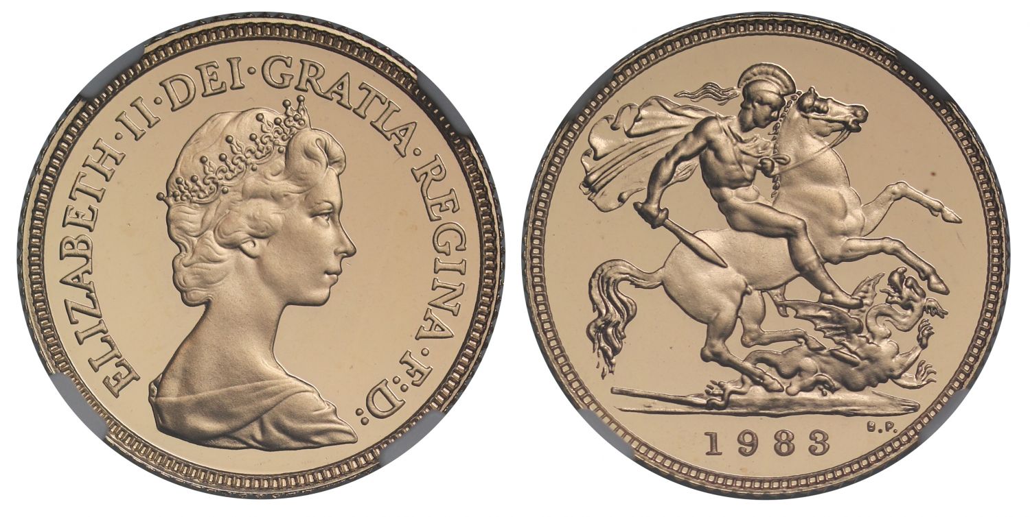 Elizabeth II 1983 proof Half-Sovereign PF69 UCAM