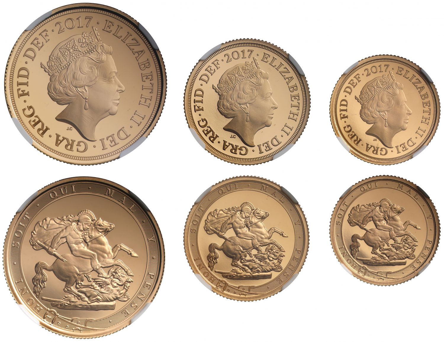 Elizabeth II 2017 3-coin proof Set PF70 ULTRA CAMEO
