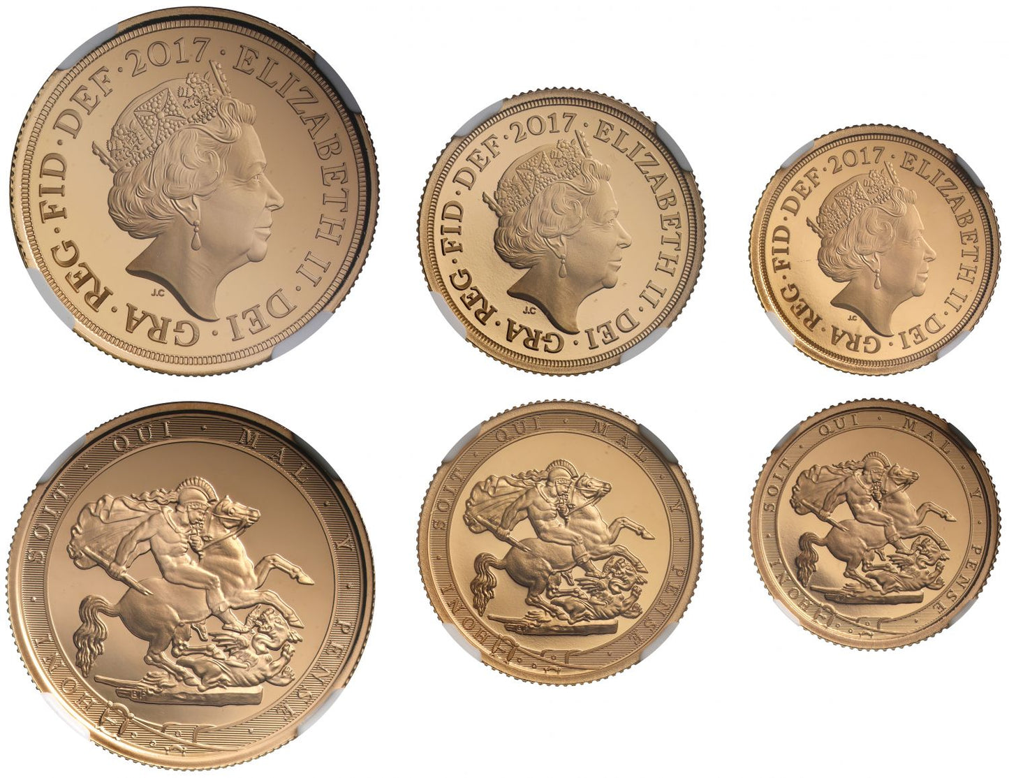 Elizabeth II 2017 3-coin proof Set PF70 ULTRA CAMEO