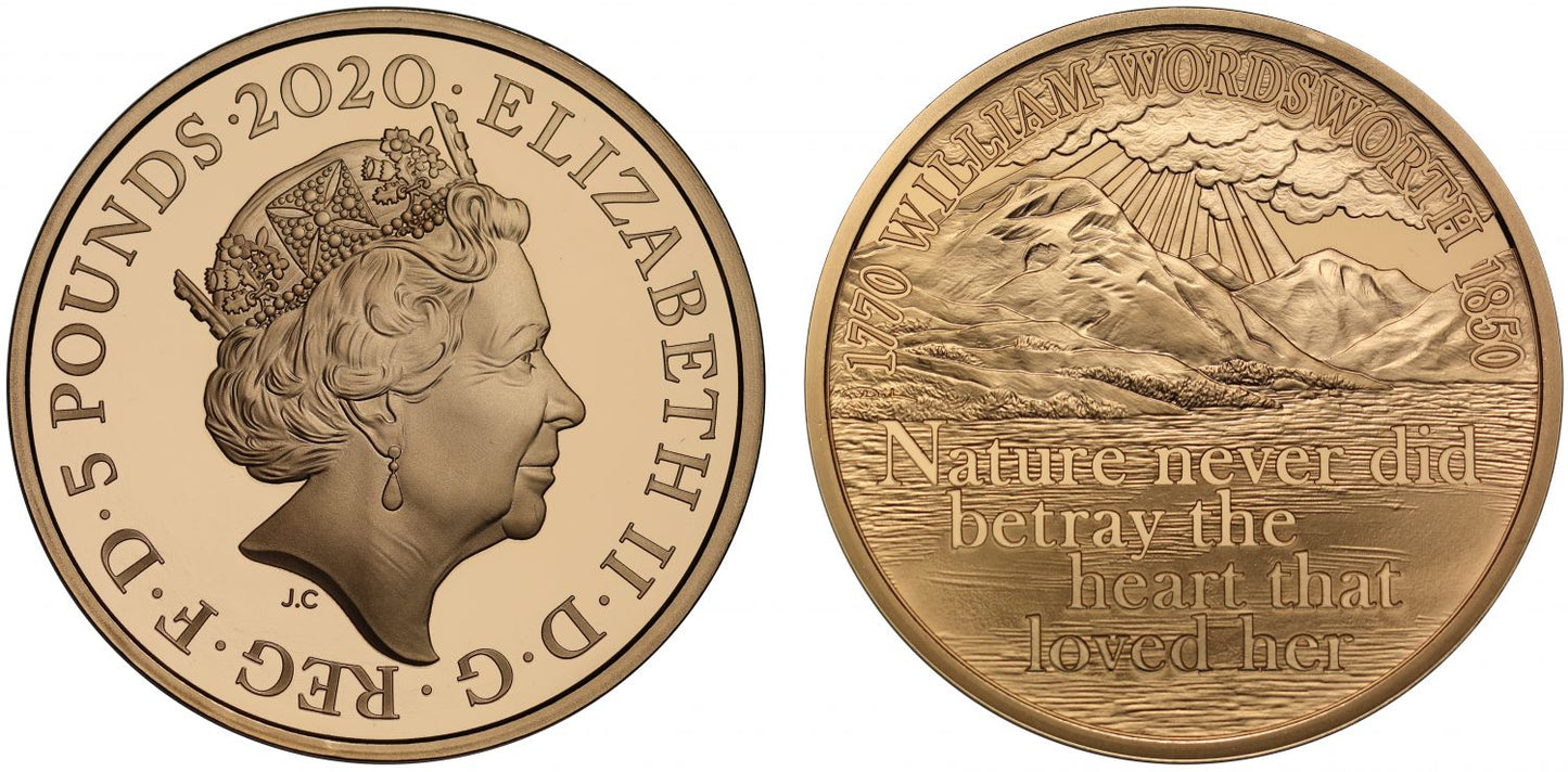 Elizabeth II 2020 Five-Pounds PF70 UCAM - W. Wordsworth