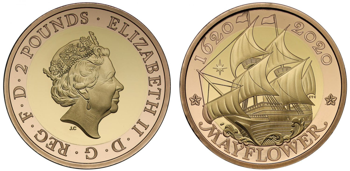 Elizabeth II 2020 proof Two-Pounds - Mayflower