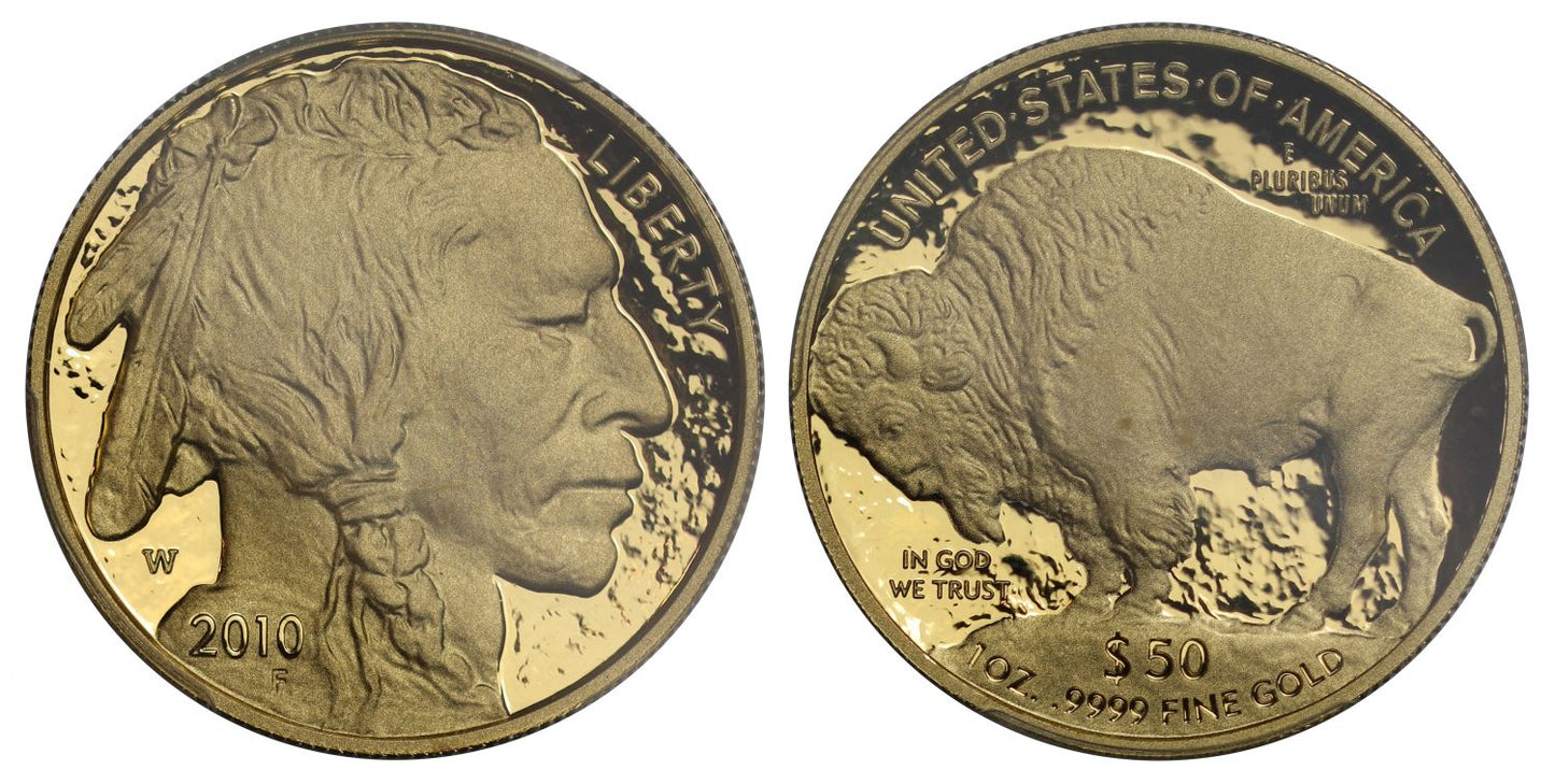 USA, 2010-W proof $50 Buffalo PR70 DCAM