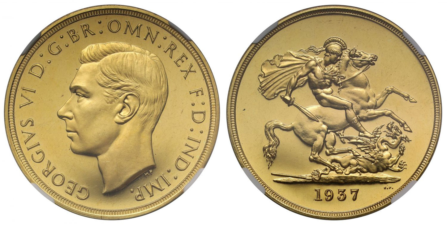 George VI 1937 proof Five-Pounds PF62 Coronation issue