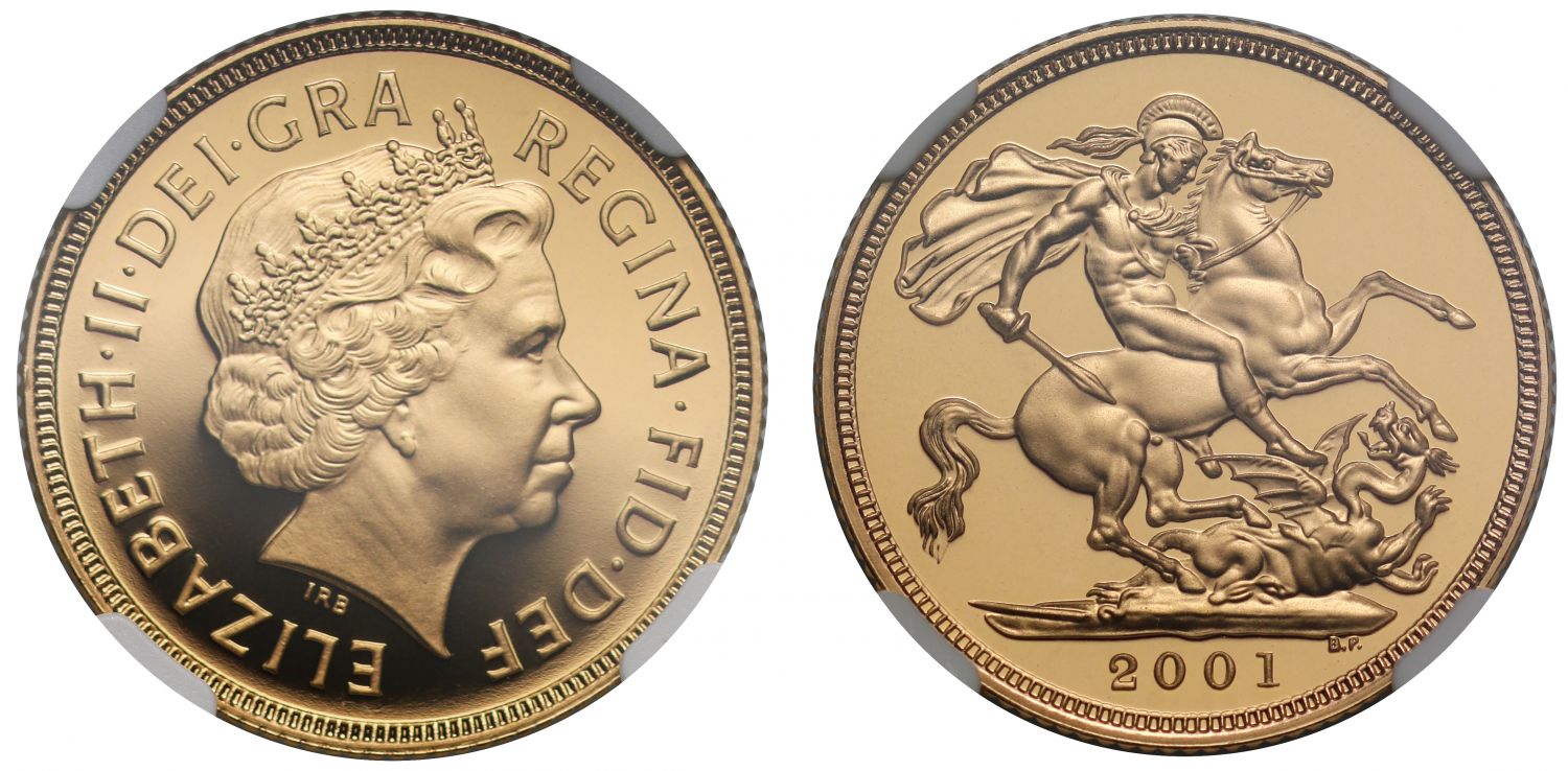 Elizabeth II 2001 proof Sovereign PF70 ULTRA CAMEO