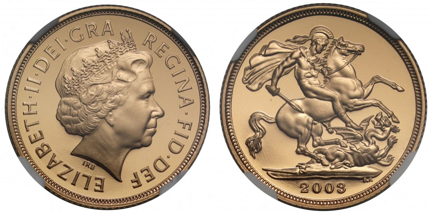 Elizabeth II 2003 proof Sovereign PF70 UCAM