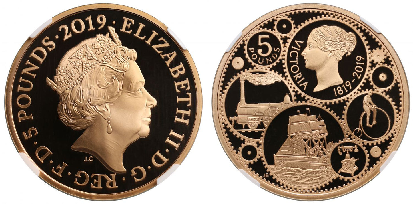 Elizabeth II 2019 PF70 UCAM Five-Pounds Victoria 200th Anniversary