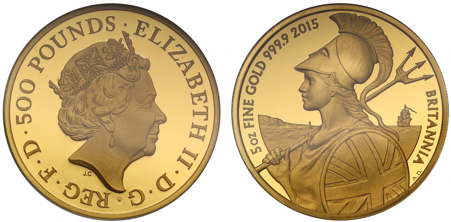 Elizabeth II 2015 PF69 UCAM gold proof 5oz - Britannia