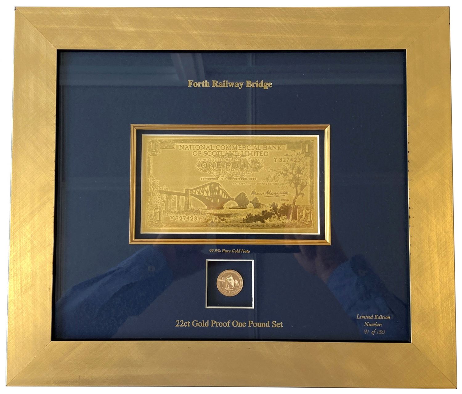 Elizabeth II 2004 gold proof £1 Forth Bridge (framed)
