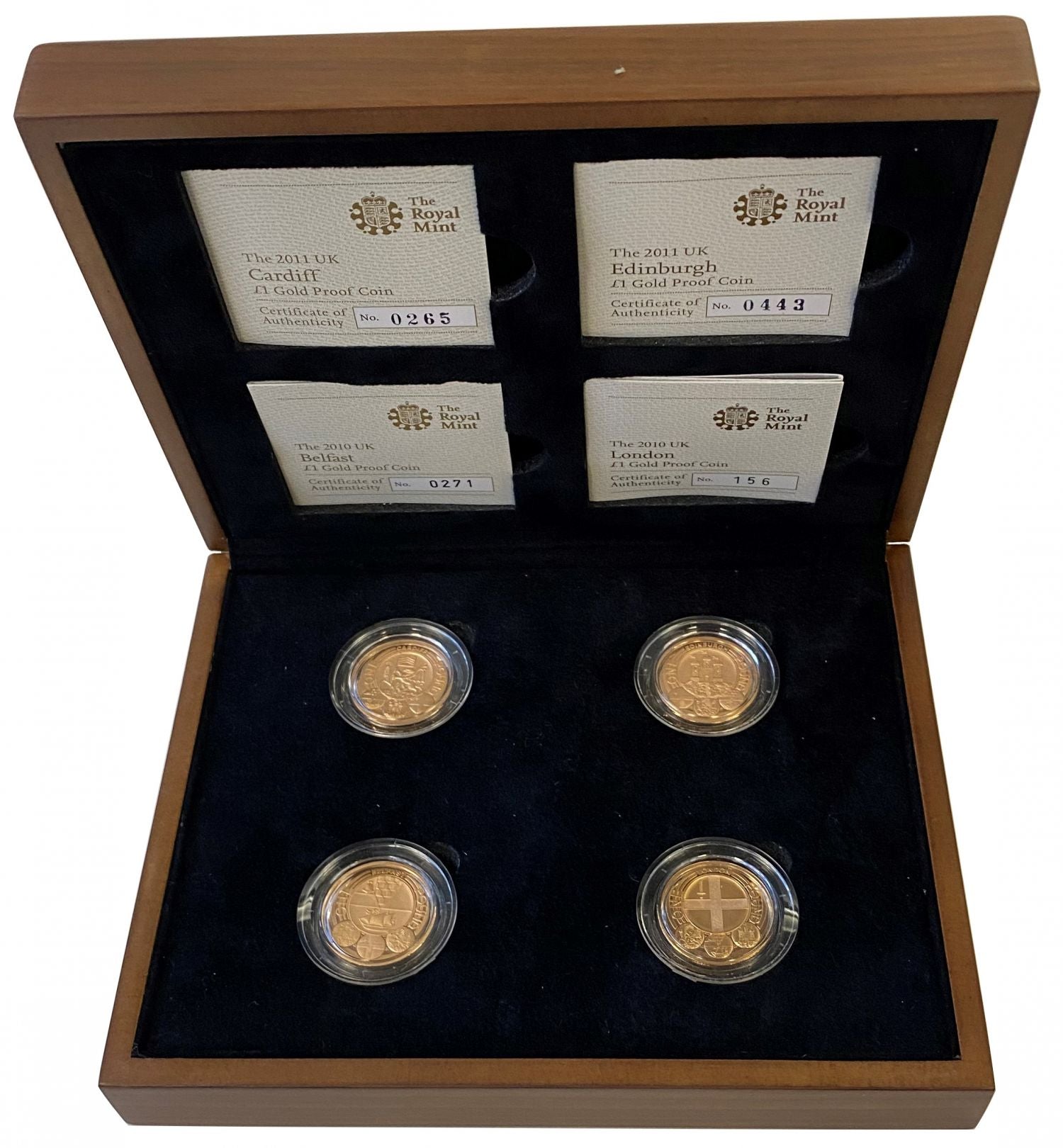 Elizabeth II 2010-11 gold proof £1 4-coin Set - Cities Collection