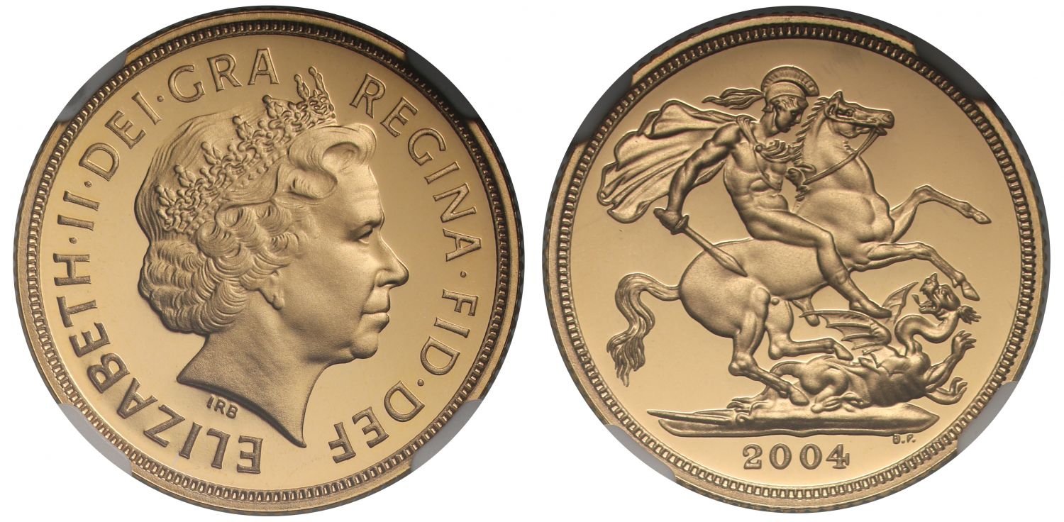 Elizabeth II 2004 proof Sovereign PF69 UCAM