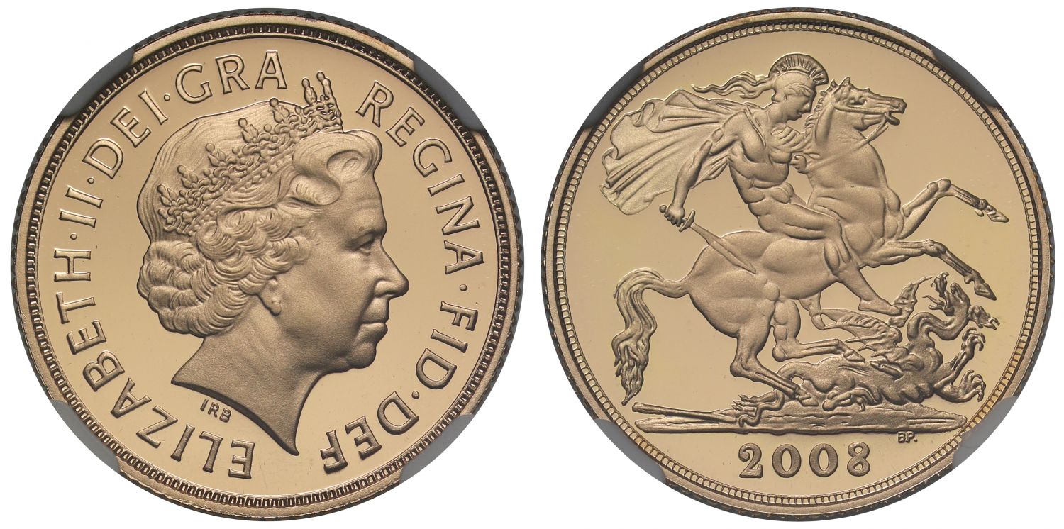 Elizabeth II 2008 proof Sovereign PF70 UCAM