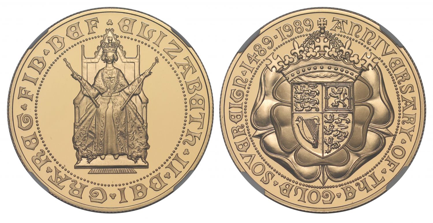 Elizabeth II 1989 proof Five-Pounds PF70 ULTRA CAMEO