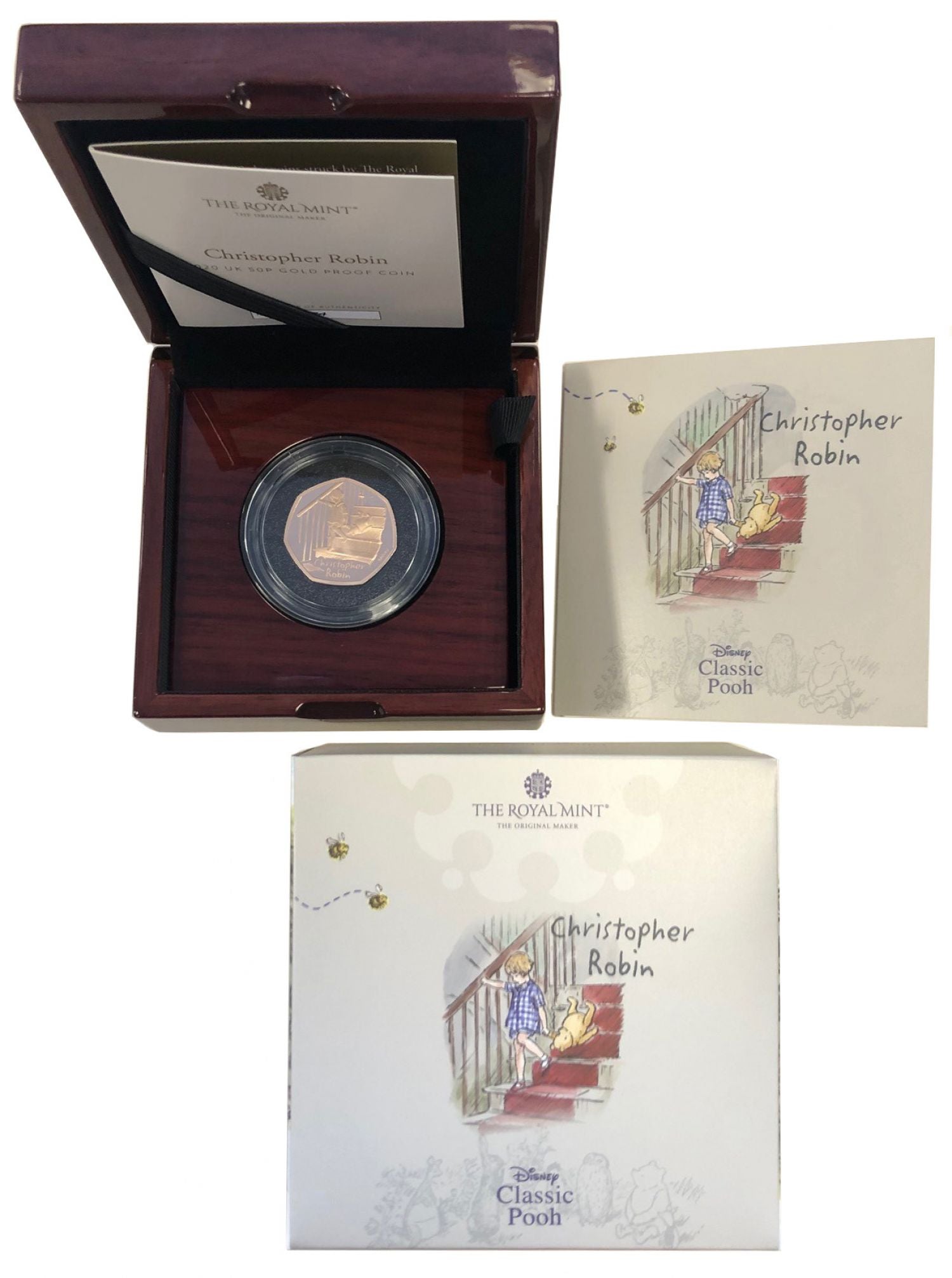 * Elizabeth II 2020 gold proof 50p Christopher Robin