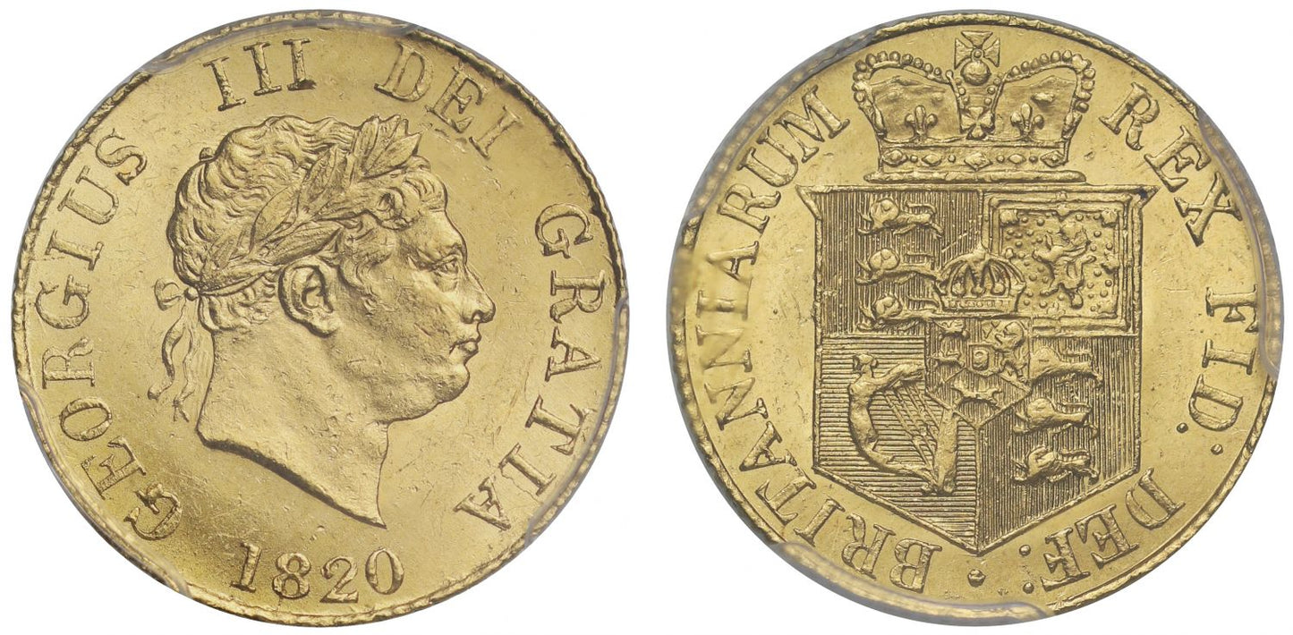 George III 1820 Half-Sovereign MS62