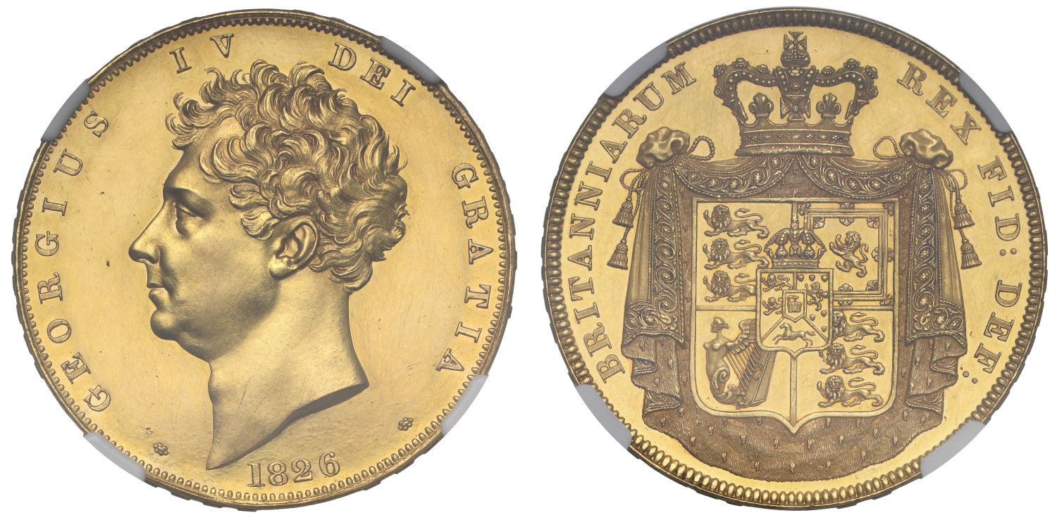 George IV 1826 proof Five-Pounds PF61 CAMEO