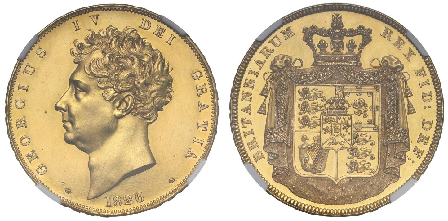 George IV 1826 proof Five-Pounds PF61 CAMEO