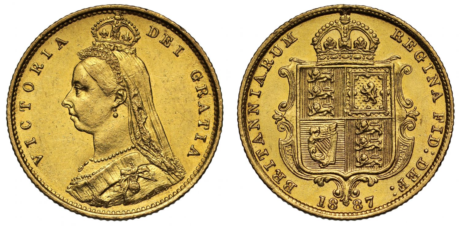 Victoria 1887 Half-Sovereign Jubilee type MS61