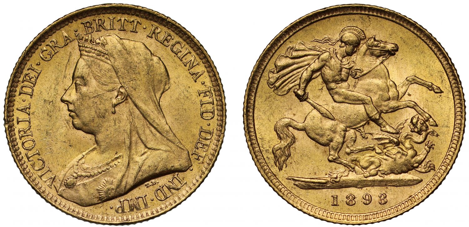 Victoria 1893 Half-Sovereign old head MS62